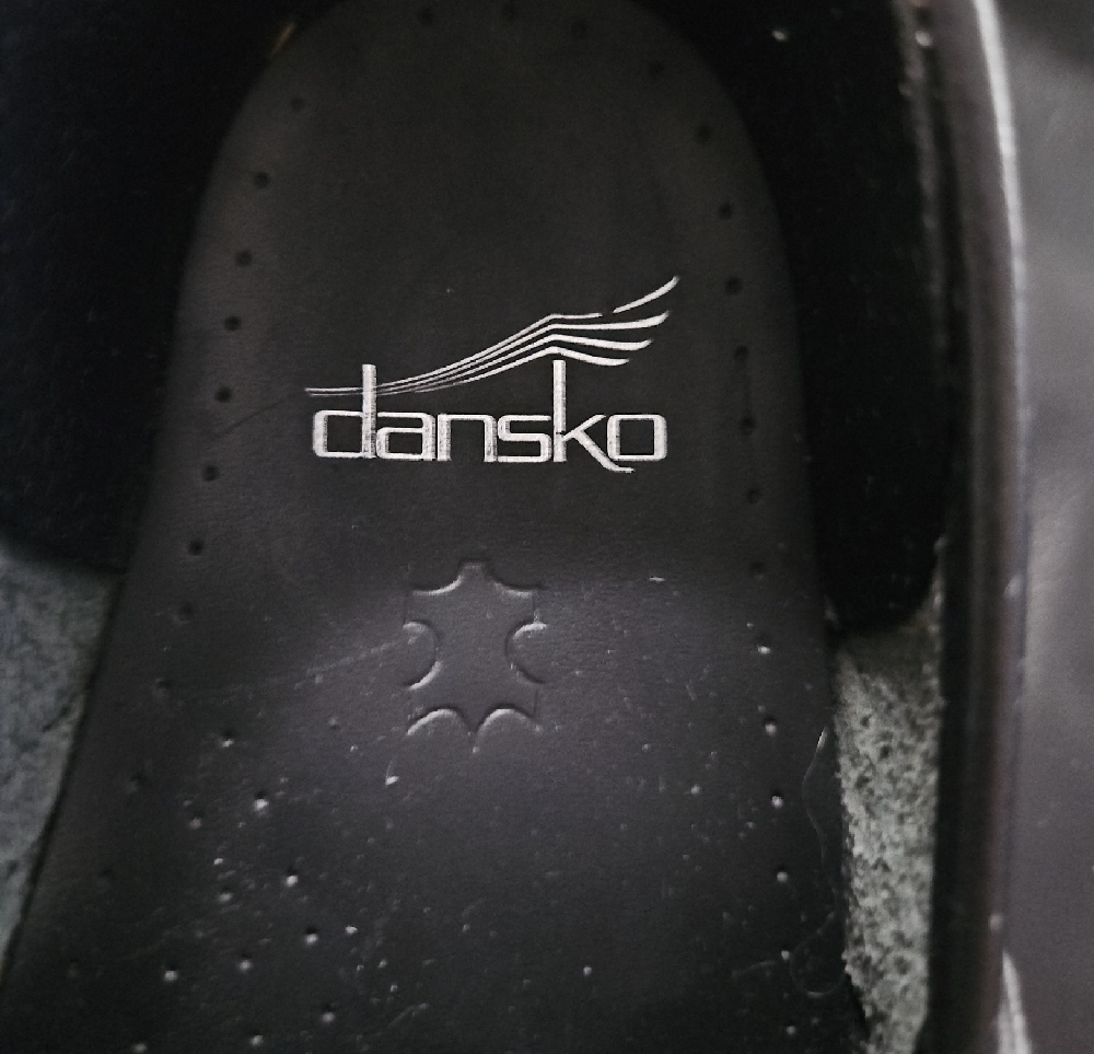 Dansko Glitter Speckle Clogs in Black and Blue - Picture 5 of 9
